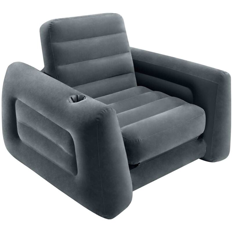 Chaise coulissante 117x224x66 cm Gris foncé Intex