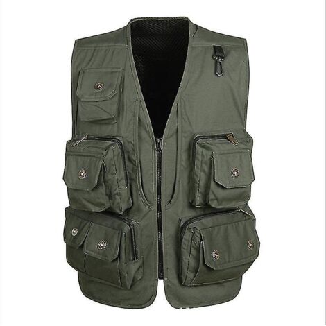 Gilet de photographie de poche, gilet de pêche de loisirs, gilet de reporter/réalisateur, gilet de chasse - XL
