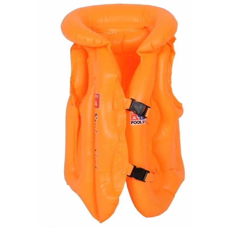 Gilet de sauvetage gonflable pour enfants, maillot de bain pour bébé, gilet de sécurité flottant, orange, taille L