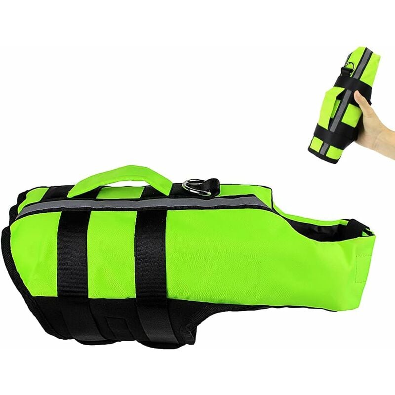 Gilet de sauvetage pour chien avec poignée Gilet de sauvetage réfléchissant et rembourré Aide à la natation pour l'Entraînement à la natation pour