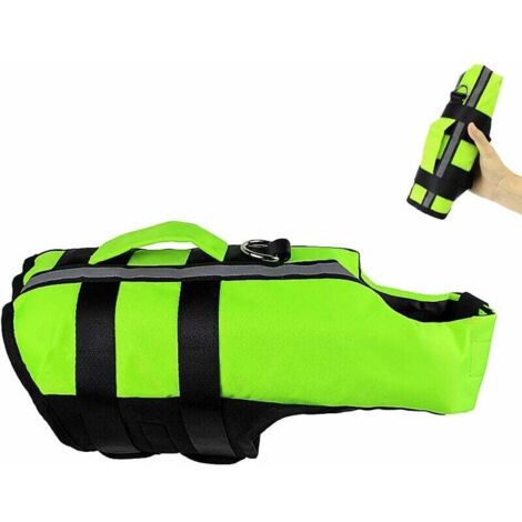 Gilet de sauvetage pour chien avec poignée Gilet de sauvetage réfléchissant et rembourré Aide à la natation pour l'Entraînement à la natation pour les petits chiens de taille moyenne M.-Fei Yu