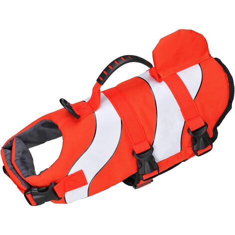 Gilet de sauvetage pour chien combinaison de protection de natation rayures réfléchissantes réglables gilets de sauvetage pour piscine plage bateau-S