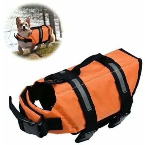 Gilet de sauvetage réfléchissant pour chien (Orange, XL), avec poignée et ceinture réglable pour la natation et le surf