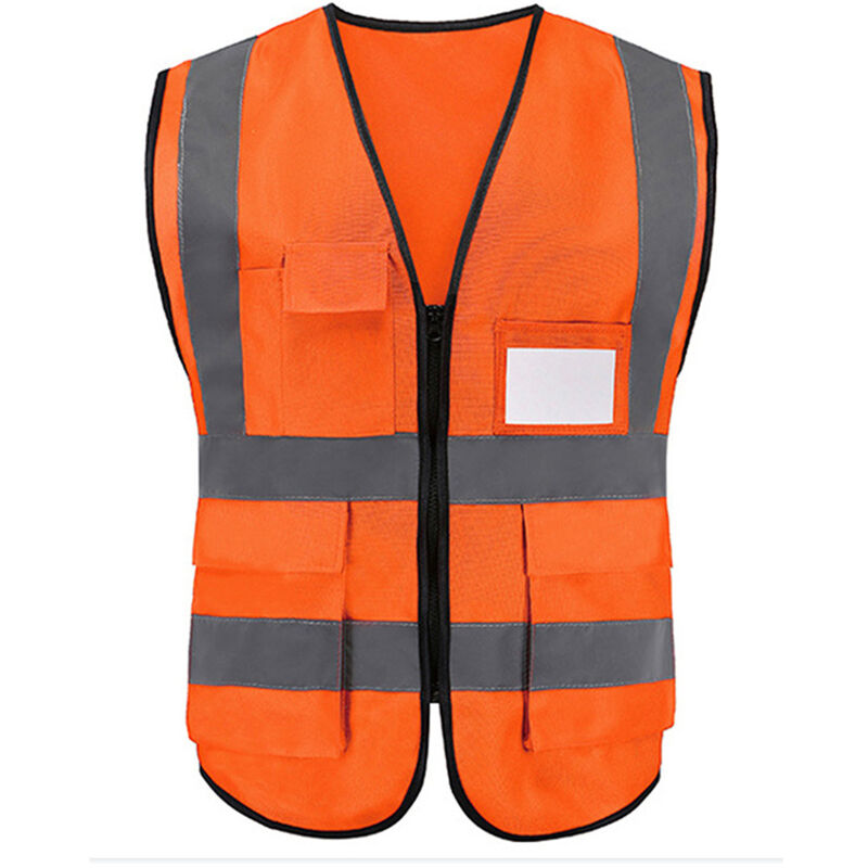 Gilet de sécurité Gilet de sécurité réfléchissant avec bandes réfléchissantes avec fermeture éclair et poches Gilet de travail
