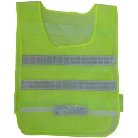 Gilet de sécurité jaune avec double bandes réfléchissantes horizontales, gilet fluorescent haute visibilité, vêtements en maille réfléchissante pour la protection de transition routière