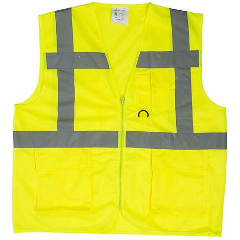 YARD Gilet de travail multipoches d'été sans manche Jaune FLuo