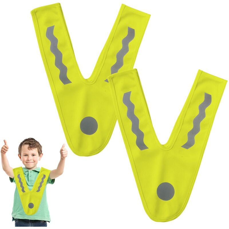 Gilet de Sécurité pour Enfan,360°Visibilité à Gilet Réfléchissante pour 3-12 Ans Enfants,réfléchissants à Haute visibilité,Gilet de sécurité pour