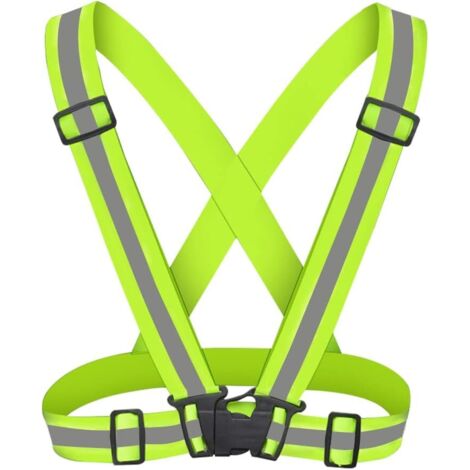 Gilet de sécurité pour vélo, sangle réfléchissante ajustable, unisexe, fluorescent