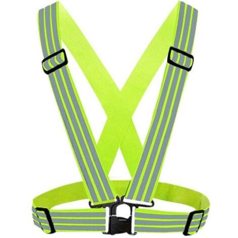 Gilet de sécurité réfléchissant haute visibilité 2 pièces, gilet de sécurité réglable pour la course, le cyclisme et les motos,de