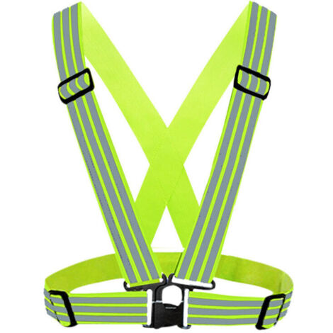 Gilet de sécurité réfléchissant haute visibilité 2 pièces, gilet de sécurité réglable pour la course, le cyclisme et les motos,de