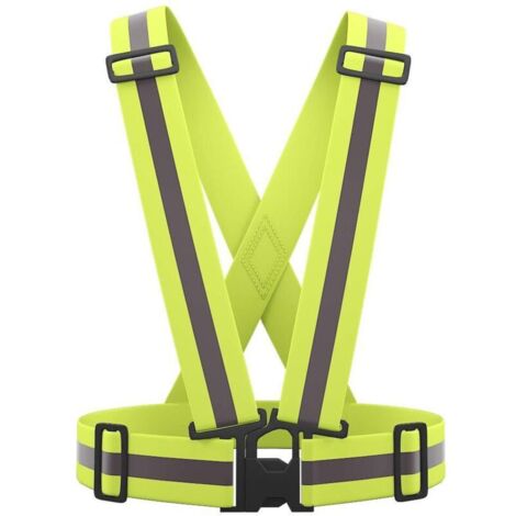 Gilet de sécurité réfléchissant haute visibilité, ajustable, pour la course à pied, le vélo et la moto.