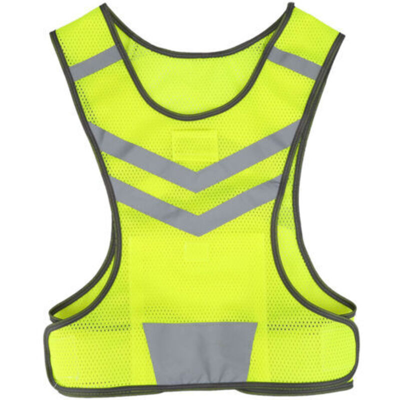 Gilet de sécurité réfléchissant haute visibilité et ajustable pour les sports de plein air : cyclisme, course à pied et randonnée.