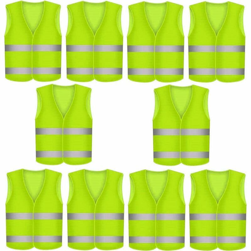 Vuszr - Gilet de sécurité réfléchissant haute visibilité, gilet réfléchissant jaune, gilets de cyclisme 4 pièces, voiture de moto fluorescente, haute