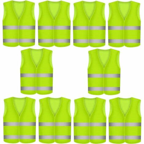 Gilet De Sécurité Fluorescent Enfant 2 Pièces - Jaune Vif, Bandes Réfléchissantes, Thème Licorne - 4 à 12 Ans