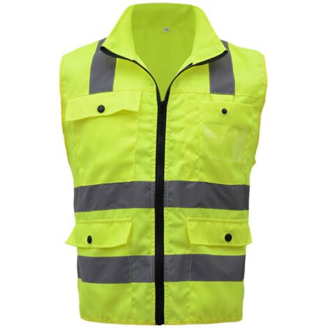 Gilet de sécurité réfléchissant haute visibilité SFVest, multipoches, vêtement de travail, sécurité, vêtements de travail, jour et nuit, moto, vélo, gilet de sécurité d'avertissement