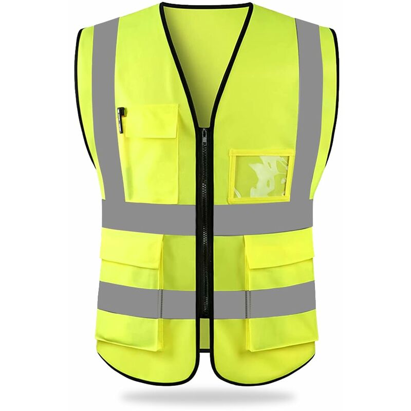 Gilet De Sécurité Réfléchissant, Haute Visibilité Vêtements Travail Directeur Exécutif Gilet Veste(M)
