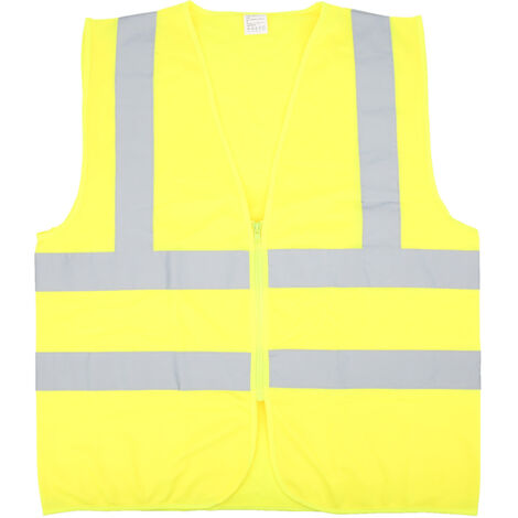 Gilet de Sécurité Réfléchissant Jaune Fluorescent avec Mailles Respirantes pour Cyclisme
