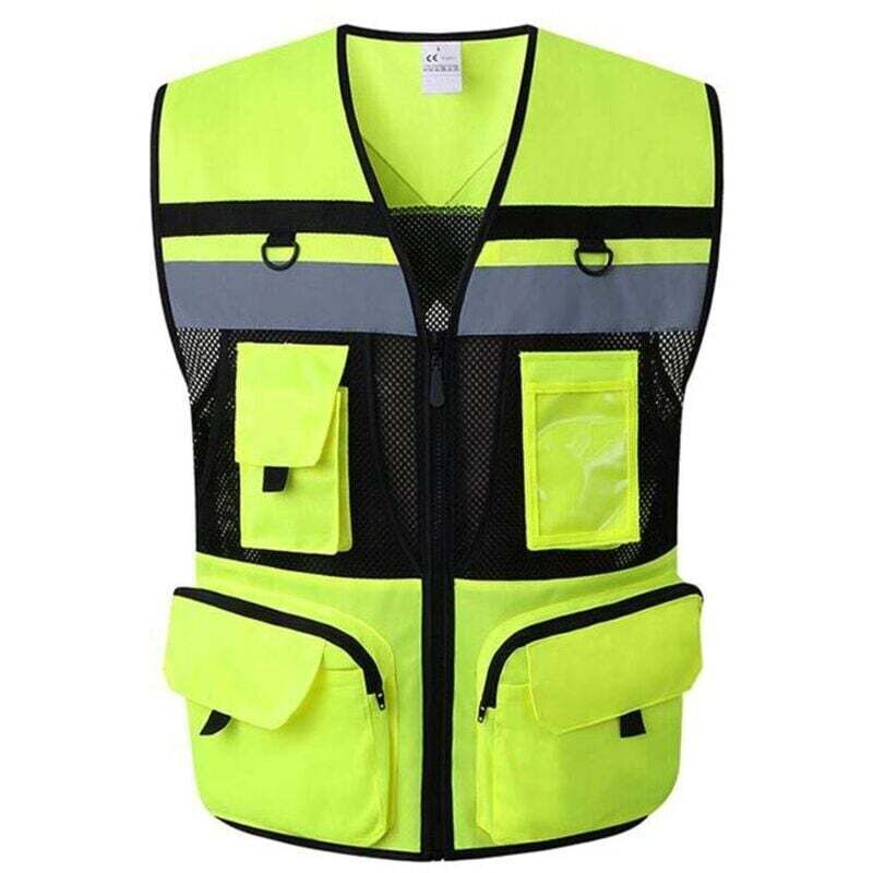 Gilet de sécurité réfléchissant - Multipoches de sécurité réfléchissante pour Gilet de sécurité - Green(XL)