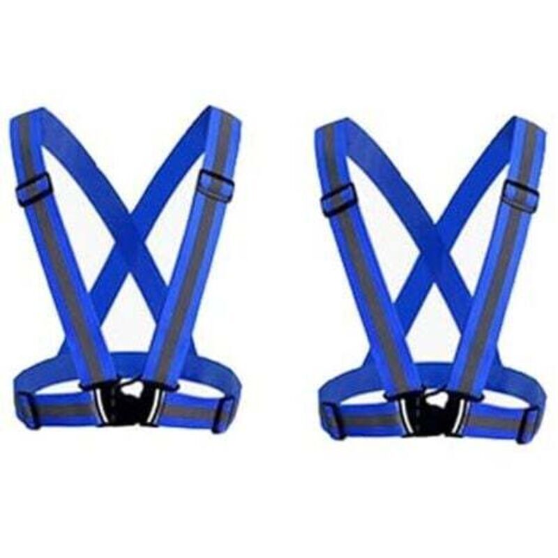 Gilet de sécurité réfléchissant une pièce (bleu) adulte/enfant, gilet/veste de travail haute visibilité ajustable, équipement de sport de jogging
