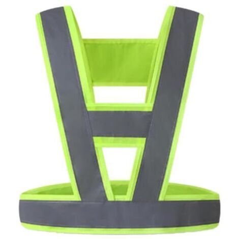 gilet de sécurité routière Jaune fluorescent (bande réfléchissante grise)
