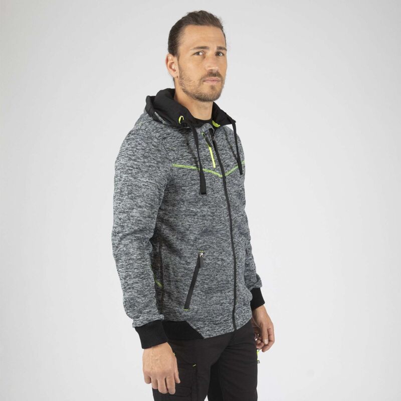 Veste - nine worth - Botta 1509 Gris chiné / Jaune Fluo t.m