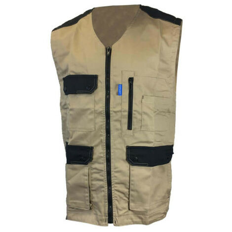 Gilet de travail CEPOVETT Kargo pro light - beige et noir - Taille 1