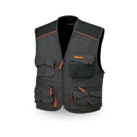 Gilet de travail multi-poches Beta en toile TC 7907 taille XL 54 gris orange