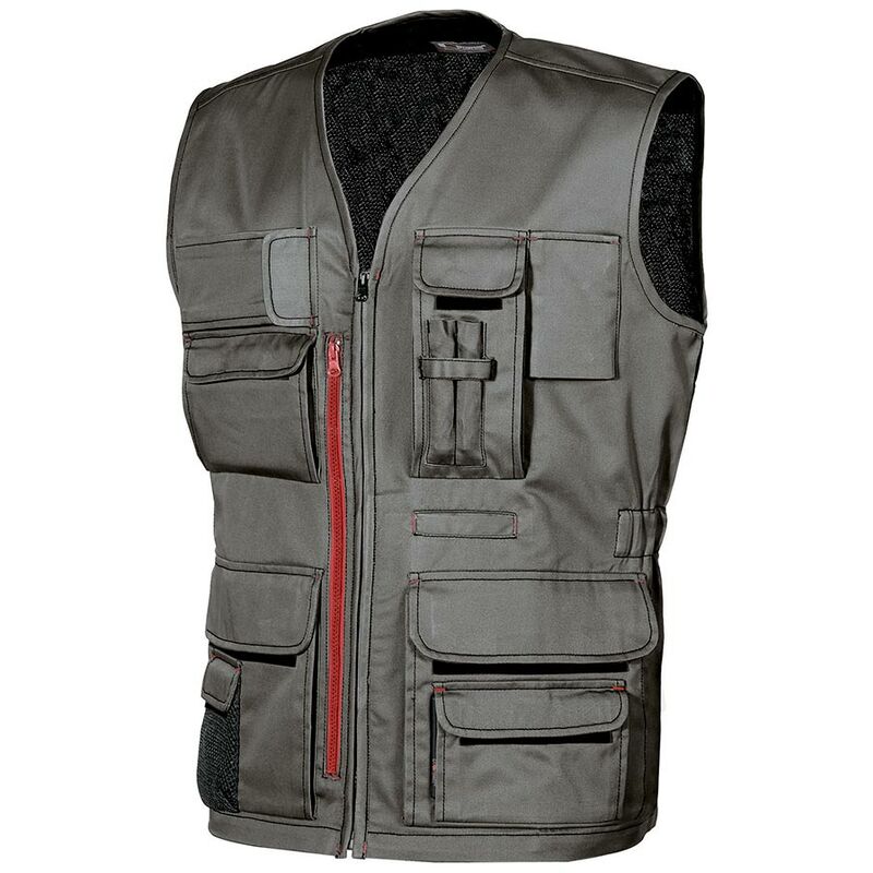 U-power - Gilt de travail multipoches sans manches fun - Gris m