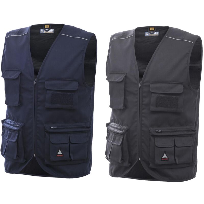 Gilet de travail multipoches Siggi Chrome 20GT0147 - l - Bleu - Bleu