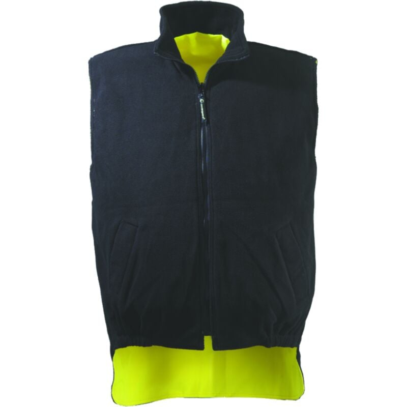 Weste aus Fleece ohne Ärmel für die Arbeit, Hochsichtbarkeit HI-WAY – Neon Gelb L – 48/50