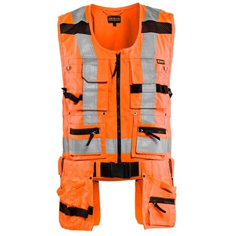 Gilet de travail porte-outil haute visibilité 3032 - Orange fluo XL