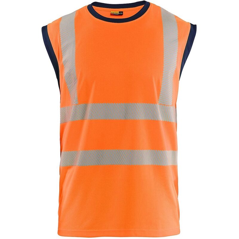 Blaklader - Gilet de travail sans manches haute visibilité 3575 - Orange/Marine 4XL/5XL