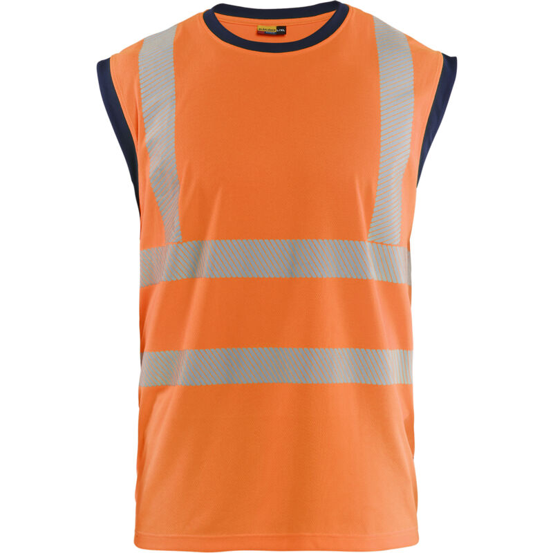 Gilet de travail sans manches haute visibilité 3575 - Orange/Marine L/XL