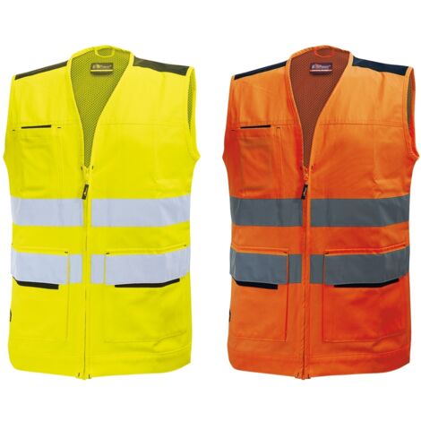 Gilet de travail sans manches haute visibilité SMART - Orange Fluo 3XL