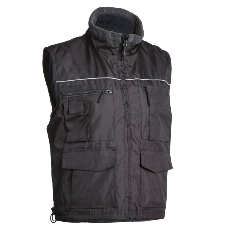 Gilet de travail polaire sans manche cariste - Noir 2XL - 56/58