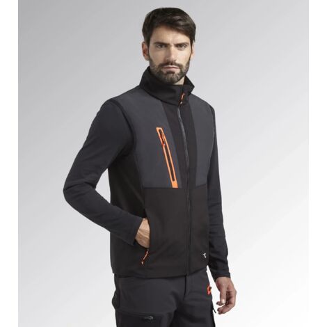 Gilet de travail sans manches VEST SOFTSHELL HYBRID Noir/Fantome - 702.180066C8817 - Diadora - taille S