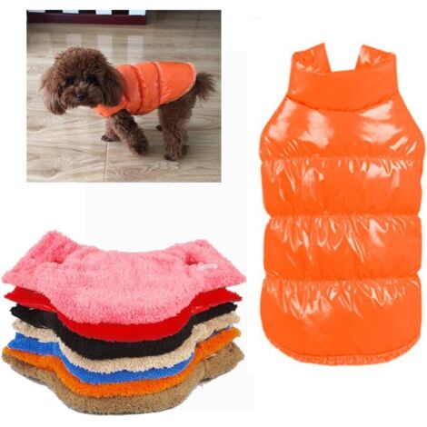 Gilet de veste chaude d'hiver extérieur imperméable pour animaux de compagnie (XS, orange)