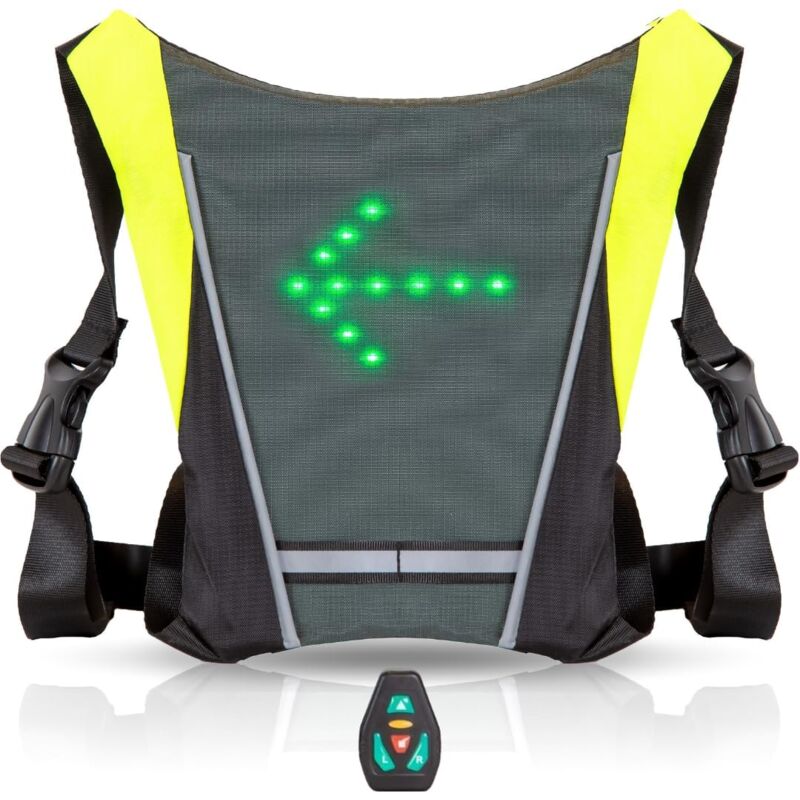 Gilet d'équitation réfléchissant - Dispositif de sécurité pour scooters, vélos, VTT et course à pied, rechargeable par USB avec LED clignotante et