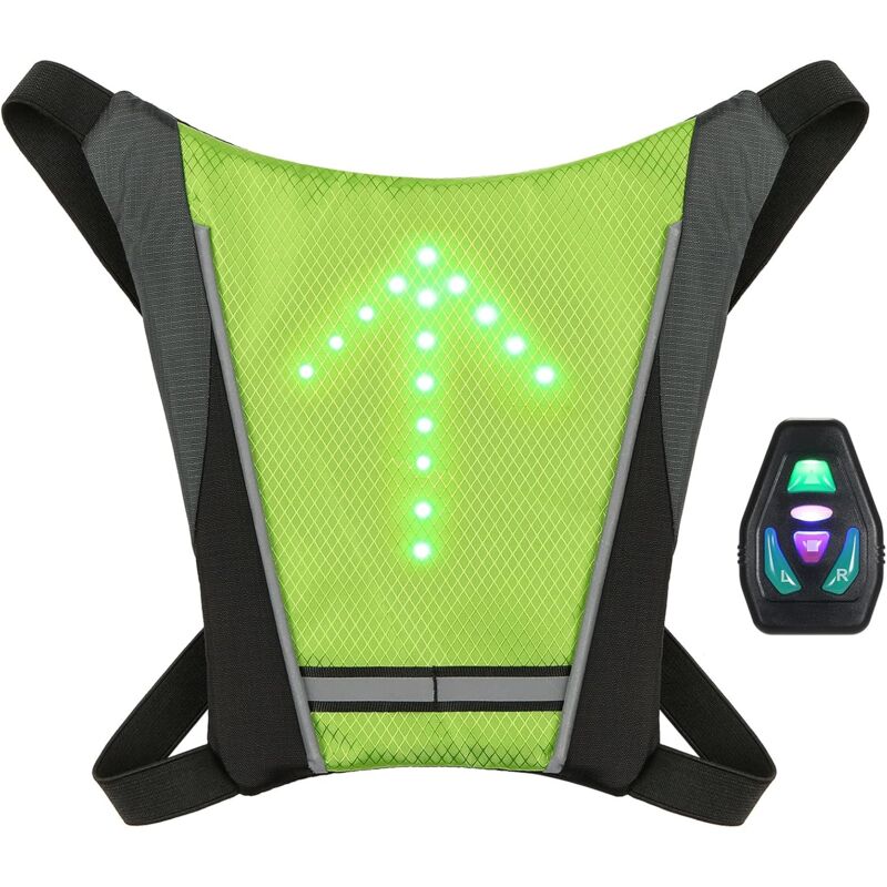 Gilet d'équitation réfléchissant, fixation par clip pour sac à dos réfléchissant, rechargeable par USB avec dispositif de sécurité à distance