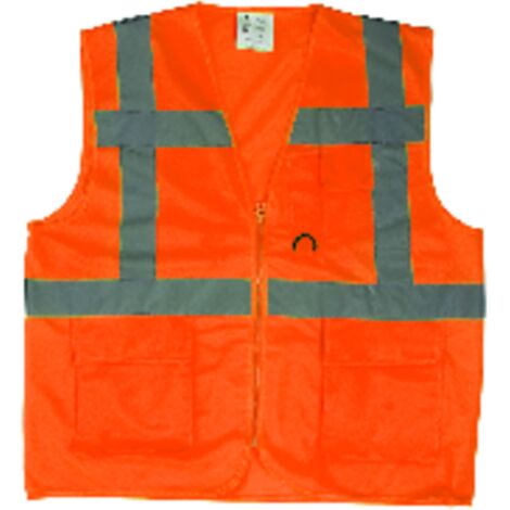 Gilet De Sécurité Personnalisé Orange Fluo | 4 Bandes | Du S Au 4XL