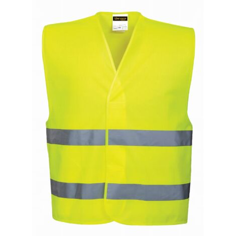Gilet di sicurezza stradale riflettente giallo XL WORK con chiusura in velcro