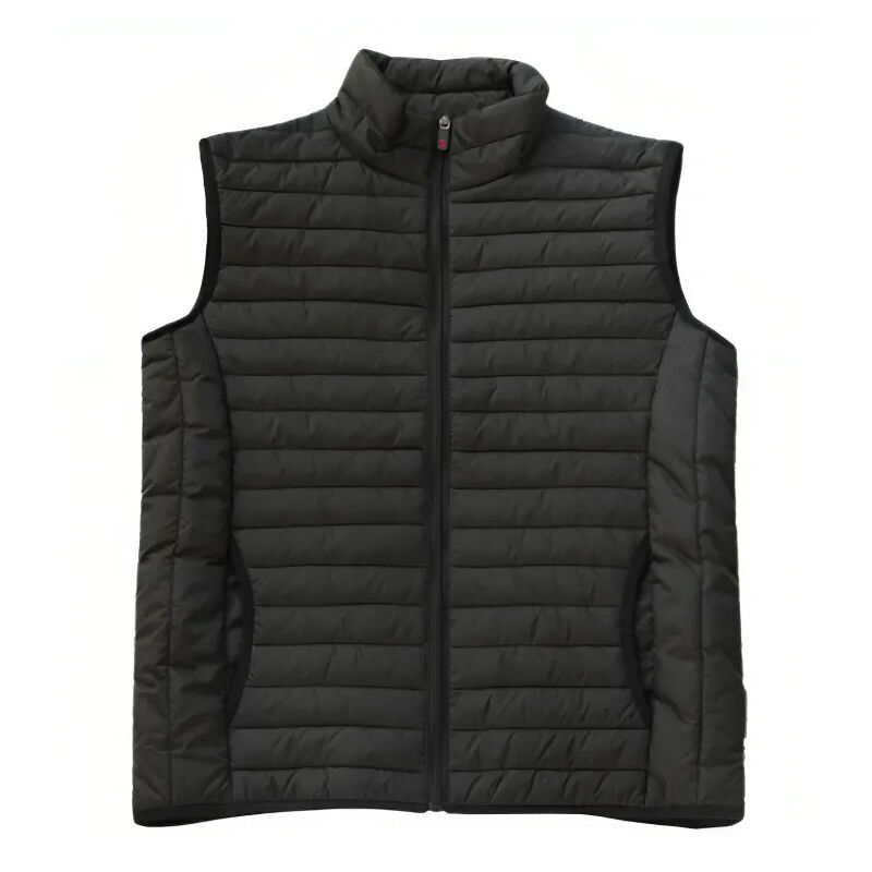 Gilet doudoune de chantier matelassé sans manche unisexe noir, taille m