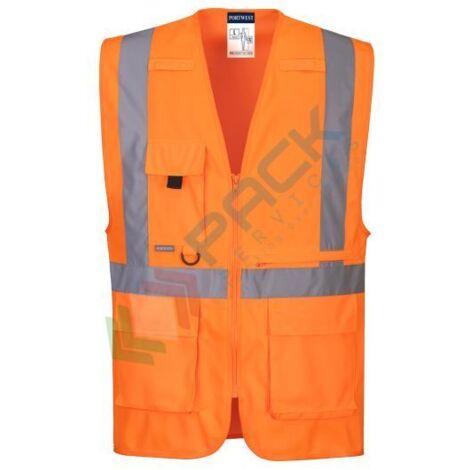 Gilet Executive ad Alta Visibilità con Tasca per Tablet Colore: Arancione Taglia 4XL - Portwest