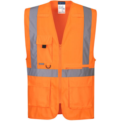 Gilet Executive haute visibilité avec poche pour tablette couleur : Orange taille S - PORTWEST