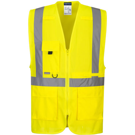 Gilet Executive haute visibilité avec poche pour tablette Jaune L