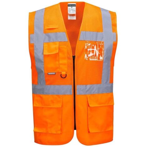 Gilet Exécutive Maille Madrid Couleur : Orange Taille Xxl - Portwest