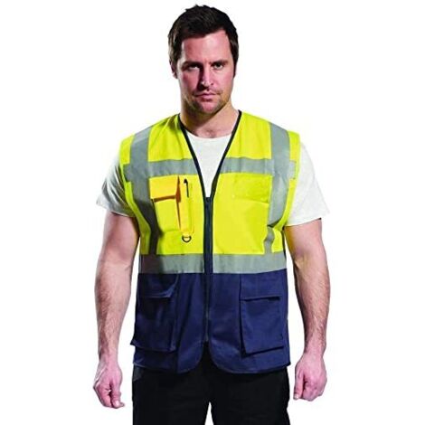 Gilet Executive Warsaw Colore: Giallo/navy Taglia 4xl - Portwest