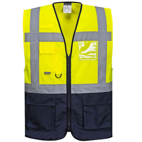 Gilet Executive Warsaw couleur : Jaune/Marine taille M - PORTWEST