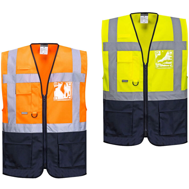 Gilet Executive Warsaw Couleur : Jaune/marine Taille l - Portwest