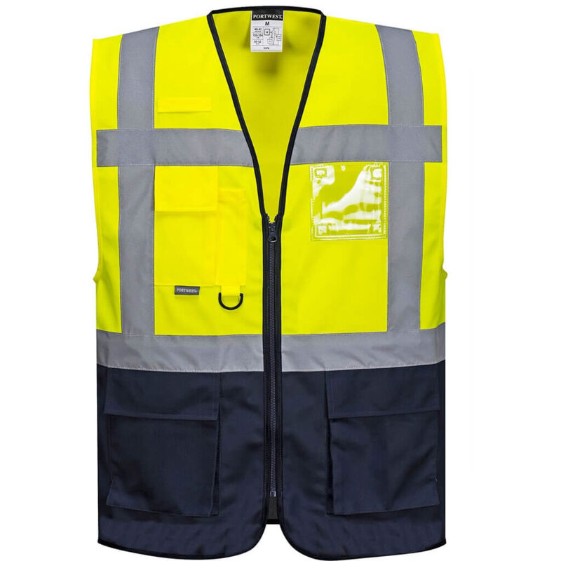 Gilet Executive Warsaw Couleur : Jaune/marine Taille 4xl - Portwest